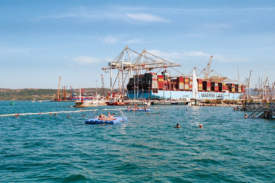 koper - Swimming nearby the industrial harbor